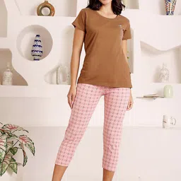 Bodycare Women Typography Printed Pure Cotton Night Suit-image-92