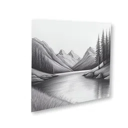 nestroots River & Tree Canvas 4 Piece Wall Square Paintings Wall Art - 30 x 30In image 2