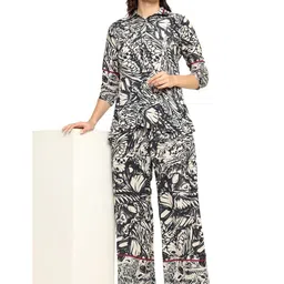 YASH GALLERY Printed Shirt Collar Neck Shirt With Trousers Co-Ords-picture-41