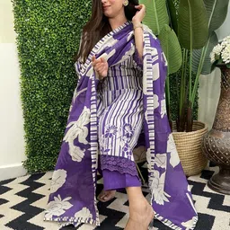 DIVASTRI Women Printed Regular Kurta with Palazzos & With Dupatta image 5