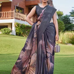 DIVASTRI Ethnic Motifs Satin Saree image 4