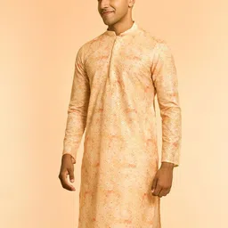 Diwas by Manyavar Geometric Embroidered Sequinned Mandarin Collar Art Silk Kurta image 3