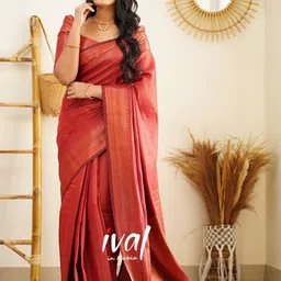 KSALIYA Red Silk Blend Sarees image 3