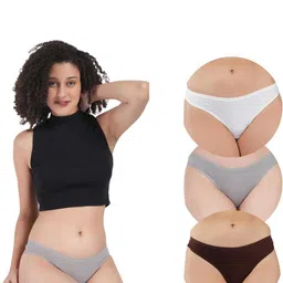 ORLIZEA Pack of 3 Women Low-Rise Cotton Blend Thongs-picture-39