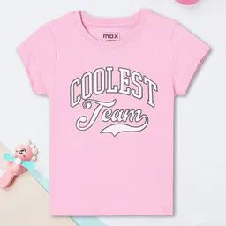max Girls Typography Printed V-Neck T-shirt-picture-39