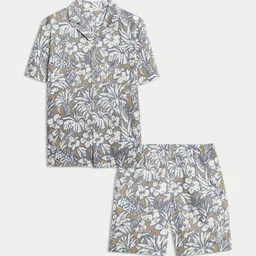 Marks & Spencer Men Printed Lapel Collar Night suit image 3