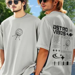 AUSK Typography Printed Round Neck Cotton Oversized T-shirt image 2