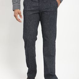 Indian Terrain Men Kansas Straight Fit Mid-Rise Formal Trousers-picture-0