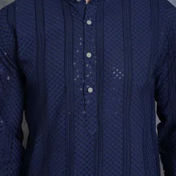 Jompers Men Geometric Embroidered Sequinned Kurta image 2