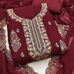 HMP Fashion Embroidered Unstitched Dress Material-image-41