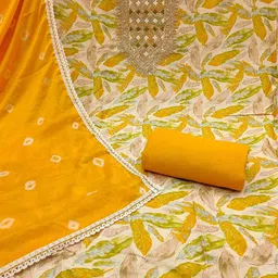 Maroosh Floral Printed Sequinned Unstitched Dress Material image 3