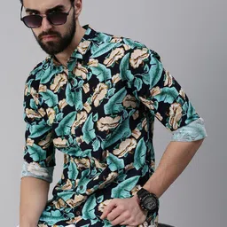 SHOWOFFFF Men Comfort Slim Fit Floral Printed Casual Shirt-picture-13