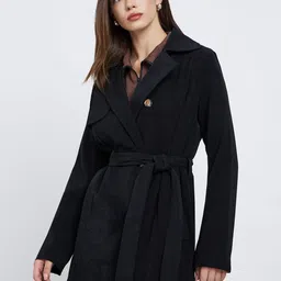 Styli Lapel Collar Longline Sporty Jacket-image-79