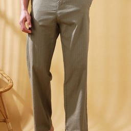 Dennis Lingo Men Striped Straight Fit Chinos Trousers-picture-28