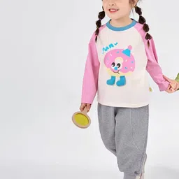 LULU & SKY Girls Typography Printed Applique T-shirt image 5