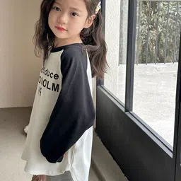 LULU & SKY Girls Typography Printed Applique T-shirt image 4