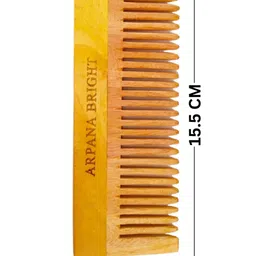 arpana bright Neem Wooden Shampoo Comb Pack of 2 Growth, Hairfall, Dandruff, Frizz Control image 2