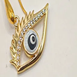 SAPRAA TRENDS Gold-Plated American Diamond Studded Anti Tarnish Evil Eye Jewellery Set image 5