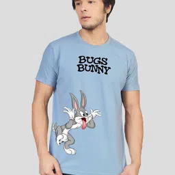 Greylongg Men Graphic Printed Round Neck Cotton Bugs Bunny T-shirt-image-96