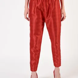 FLOREOS Women Textured Comfort Easy Wash Trousers-image-6
