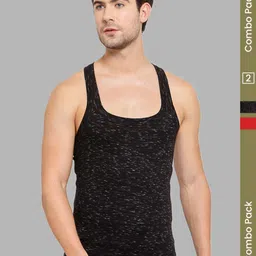 MACHO Pack Of 2 Combed Cotton Assorted Gym Vests-picture-24