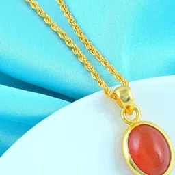 MEMOIR Gold-Plated Oval Pendants with Chains-picture-22