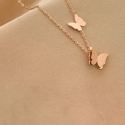 Zabby Allen Rose Gold-Plated Stainless Steel Butterfly Shaped Chain image 1