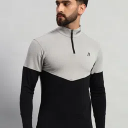 ATICX Men Brand Logo Colourblocked High Neck Compression T-shirt-picture-22