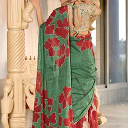 KALINI Floral Block Print Saree image 3