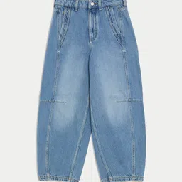 Marks & Spencer Women Barrel Fit High-Rise Light Fade Jeans-picture-29