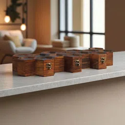 Creation India Craft Brown Wooden Vintage Watch Organiser image 5