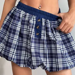 StyleCast x Revolte Checked Balloon Mini Skirt image 5