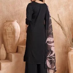 Aumira Women Ethnic Motifs Embroidered Kurta with Palazzos & Dupatta image 2