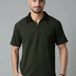 LEWEL Men Textured Polo Collar T-shirt image 5