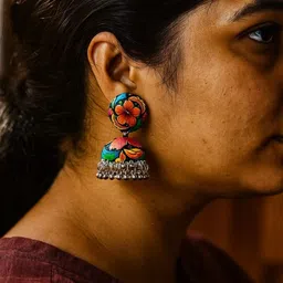 szn Printed Jhumki Dome Shape Earring-picture-19