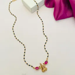 ABDESIGNS Gold-Plated Artificial Stones and Beads Mangalsutra-picture-35