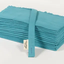 Vargottam 12 Piece Blue & White Printed Cotton Table Napkins image 2