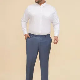 John Pride Men Plus Size Mid-Rise Formal Trousers image 2