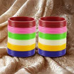 Vidhya Kangan Gold-Plated & Multi Brass Artificial Stones Bangle-picture-13