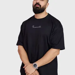 FUAARK Men Abzorb Typography Printed Round Neck Cotton Oversized T-shirt image 3