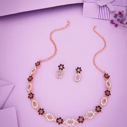 Anouk Rose Gold-Plating Stone-Studded Jewellery Set image 5