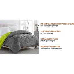 CHICERY Green & Grey Geometric AC Room Double Bed Comforter image 2