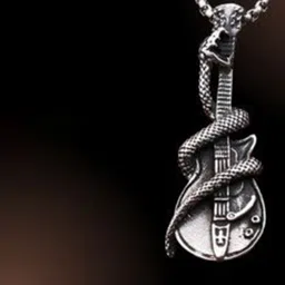 M Men Style Men Silver-Plated Contemporary Shaped Snake Guitar Pendants-image-16