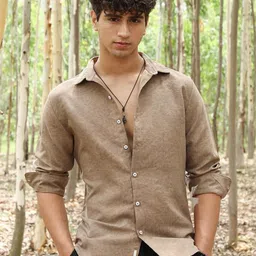 Campus Sutra Roll-Up Sleeves Cotton Shirt-picture-25