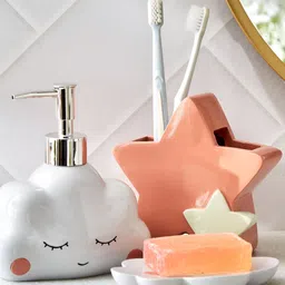 Home Centre Grey & Black Abstract Polyresin Soap Dispenser image 3