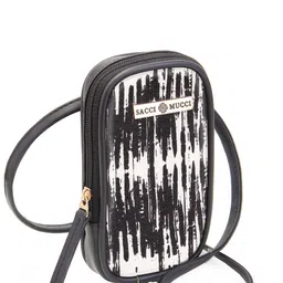 Sacci Mucci Women Printed Mobile Phone Bag with Fringed image 2