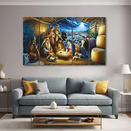 The Castle Decor Blue & Brown 5 Pieces Wood Wall Art-image-24