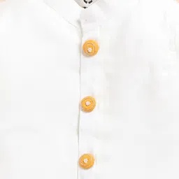 LITTLE COLLARS Boys Mandarin Collar Straight Kurta With Pyjama & Nehru jacket image 4