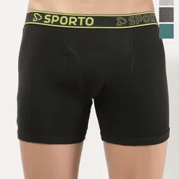 Sporto by Macho Pack Of 4 Mid Rise Trunks -M1030_A1-G1-Olv1-Prt1-L-picture-16