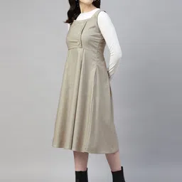 Sands of India Checked Fit & Flare Midi Dress image 2